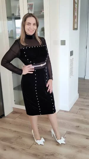 Rochie ieftina eleganta | Rochie cu perle | 300 - 250 lei