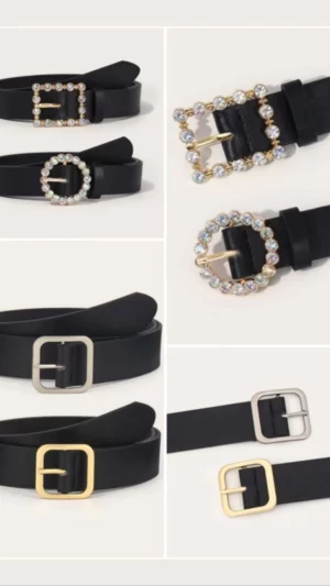 Curea piele dama | Curele piele | Curea neagra dama la set 2 buc | 150 - 130 lei