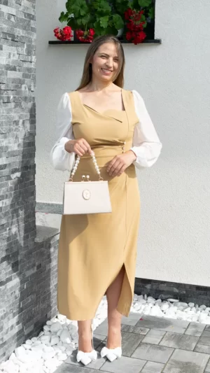Rochie crem | rochii crem | rochie crem eleganta | 185 lei - 165 lei