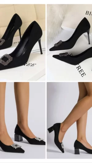 Pantofi cu toc mic si gros