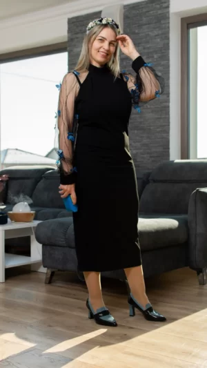 Rochie fluture | rochii cu maneci fluture | rochie plasa | 180 lei
