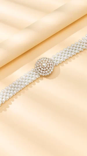 Curea perle | Curea cu pietre stralucitoare | curea elastica dama  | 75 - 100 lei - 1