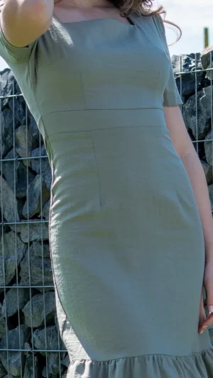 Rochie pastel | rochie decolteu patrat | rochii menta | 249 - 170 lei