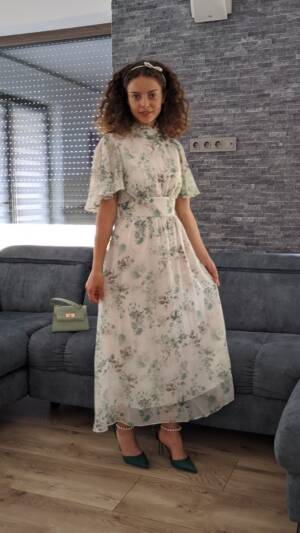 Rochie cu Imprimeuri Florale  | Rochie cu maneci scurte | Rochii Elegante | 350 - 300 lei