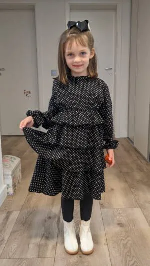 Rochita cu volanase | Rochita neagra cu buline | Rochita de copii | 130 -100 lei