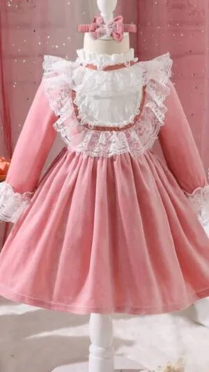 Rochii de copii | Rochita din catifea | rochita din catifea cu maneca lunga | 150 - 130  lei