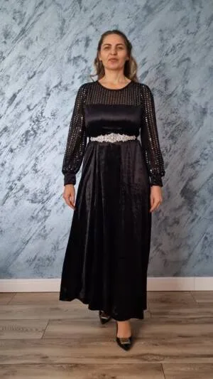 Rochie neagra lunga | Rochie catifea | Rochie eleganta | 250 - 200 lei