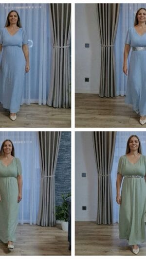 Rochie lunga vila verde | Rochie eleganta | Rochie lunga vila albastra | 300 -180  lei