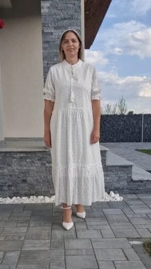Rochie alba | Rochie alba eleganta | Rochie alba de vara | 0XL 1XL 2XL | 380 lei