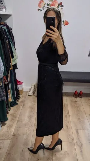 Rochie din Catifea elegantă | Rochii dantelă fina | Rochie midi evenimente | 190 - 180 lei