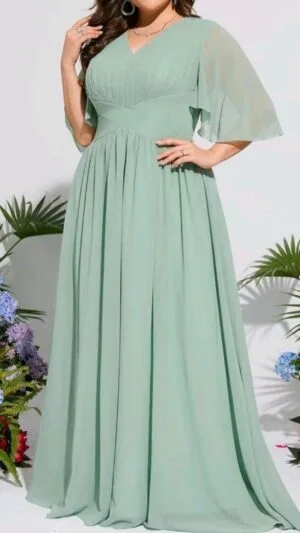 Rochie de Lux Verde Elegantă | Rochie de Seară | Marime Plus| 680 - 480 lei