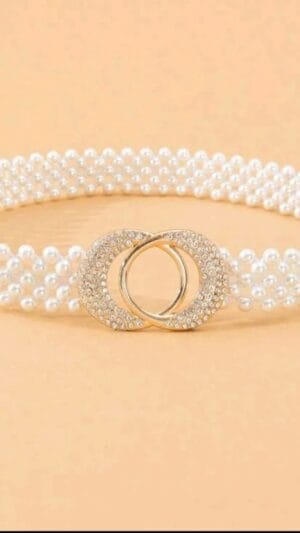 Curea eleganta | Curea din margele | Curea alba | 85 lei