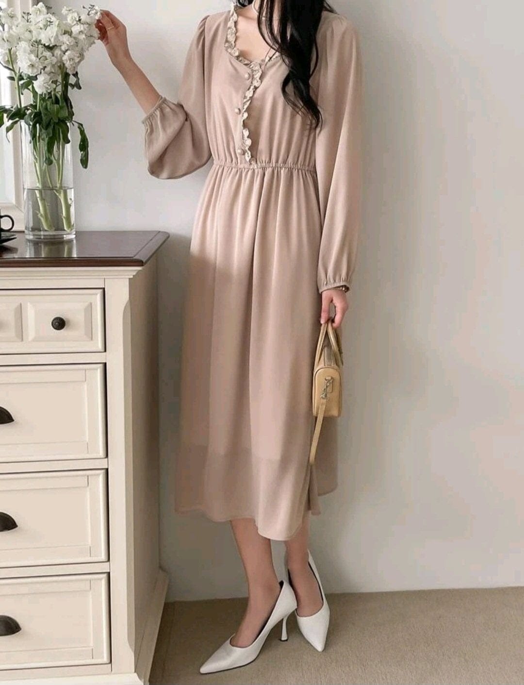 Rochie eleganta crem | Rochie de ocazie | 200 - 150 lei