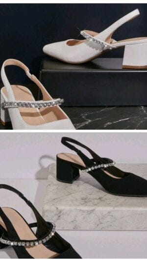 Pantofi tip sandale | Sandale cu curea argintie | Pantofi cu toc mic | 225 - 200 lei