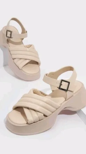 Sandale crem | Sandale cu platforma ieftine | Sandale dama | 160 lei