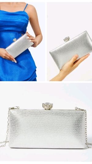 Geantă pătrată | Plin de Farmec Argintiu sclipicios | 140 lei