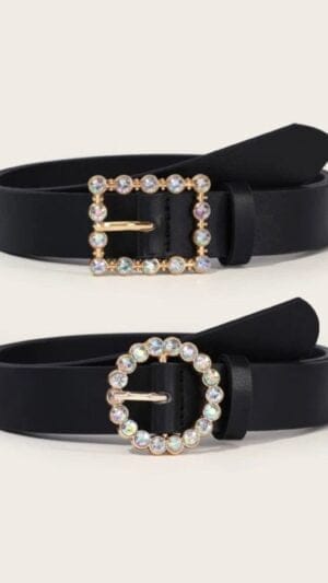 Curea piele dama | Curele piele | Curea neagra dama la set 2 buc | 150 - 130 lei - 2