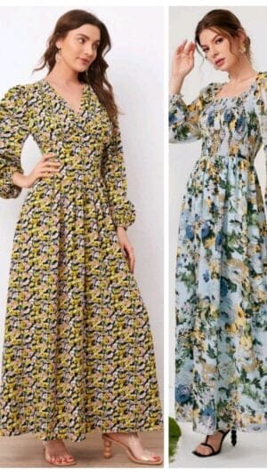 Rochii Florale lungi | Rochie în V | 230 - 180 lei