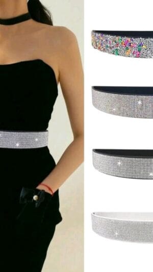 Curea Alb - Argintiu | Curea lată elastică 60 -70 cm | 100 lei