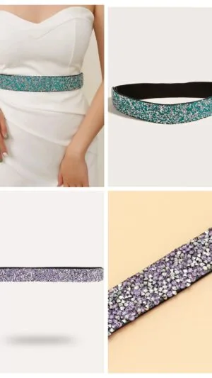 Curea elastică dama | Decor cu diamante | 100 - 95 lei