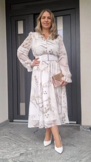 Rochie midi elegantă cu Căptușeală | Rochie imprimeu floral | 300 - 280 lei