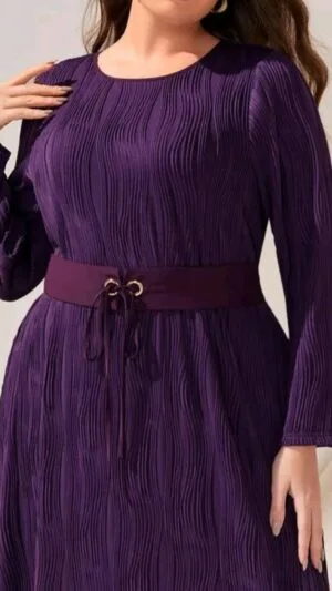 Rochie Mărimi mari Mov | Rochie lungă de ocazii speciale | Rochia vine cu cordon | 300 lei