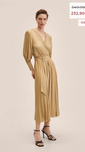 Rochie plisata cu curea | Rochie Mango | 349 lei