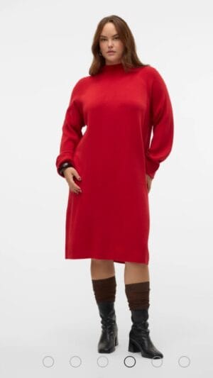 Rochie medie Vero Moda Curve,rosu, M - 46-48 | 300 lei