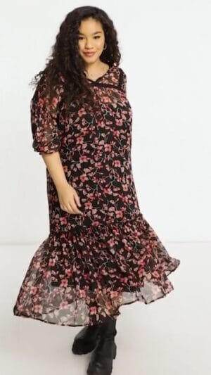 Rochie midi cu detaliu dantelă 46 | 200 lei
