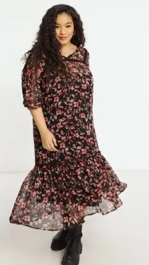 Rochie midi cu detaliu dantelă 46 | 200 lei
