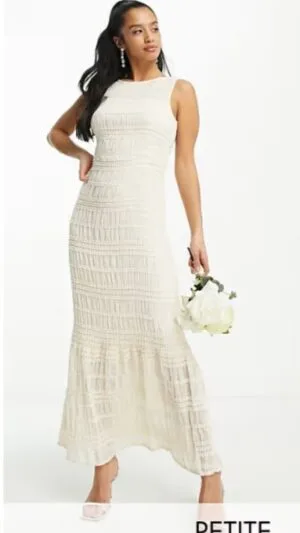 Rochii elegante, maxi din dantelă Vila Petite Bridal, crem ASOS | Model-9 | 250 lei