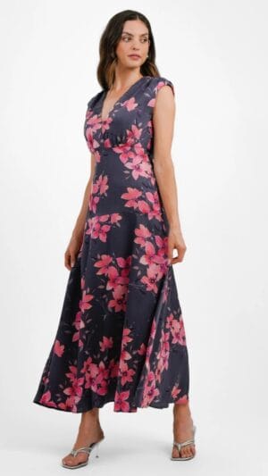Rochie lunga Liquorish, floral print, M | 350 lei