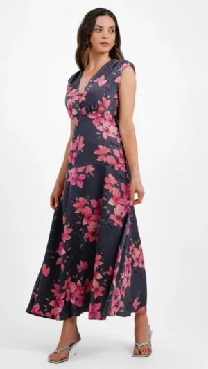 Rochie lunga Liquorish, floral print, M | 350 lei