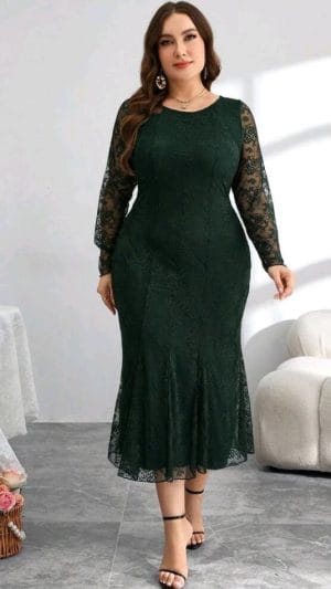 Rochie Verde Elegantă Dantelă 44  | 250lei