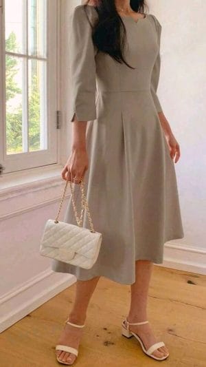 Rochie Damă Kaki | Rochie Midi Kaki | 180lei
