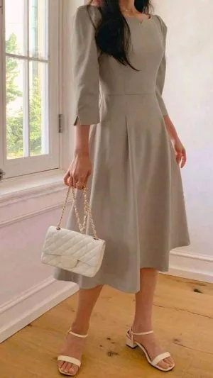 Rochie Damă Kaki | Rochie Midi Kaki | 230lei