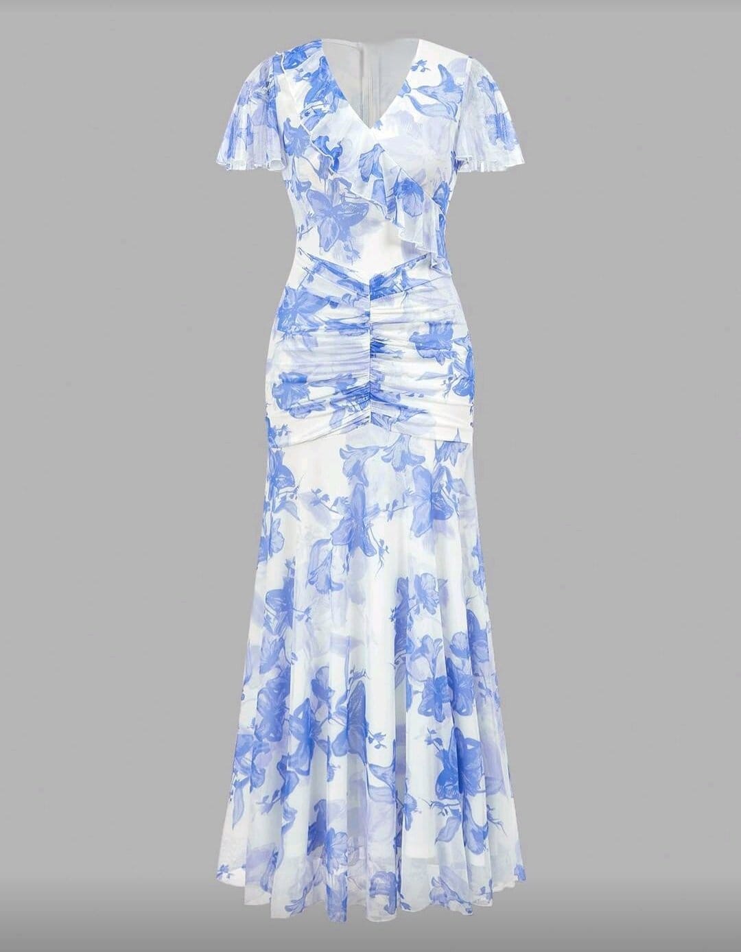 Rochie Albastră Elegantă | Rochie Florală Albastră | 250lei