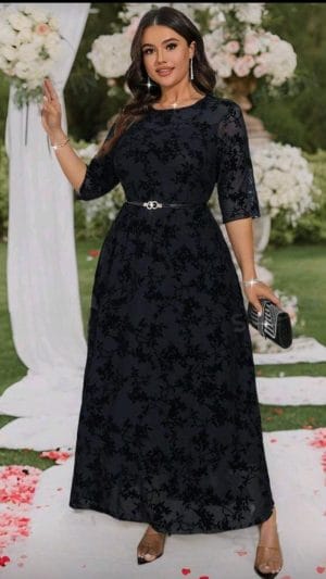 Rochii Negre |  Rochii elegante | Rochie Florală Neagră | 220 lei