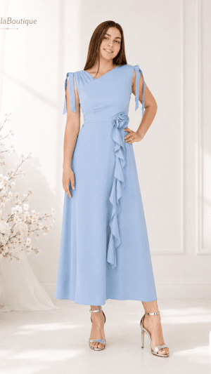 Rochie elegantă bleu de ocazie | GabrielaBoutique