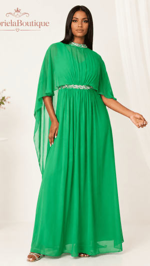 Rochie lungă elegantă Coast verde smarald