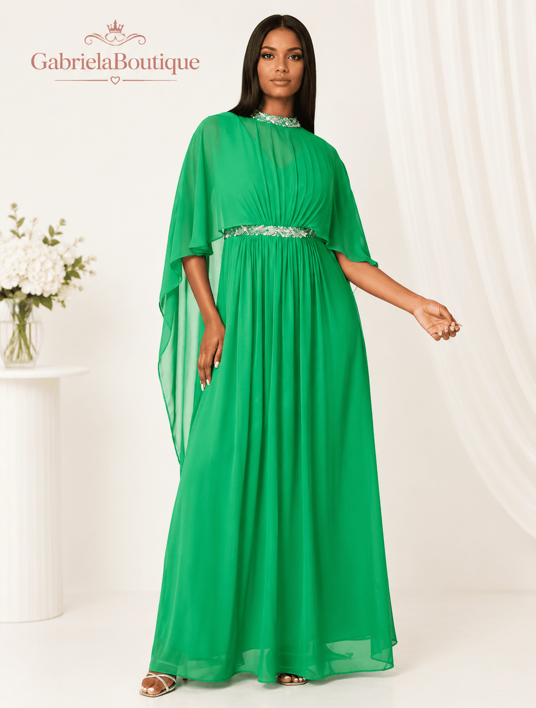 Rochie lungă elegantă Coast verde smarald