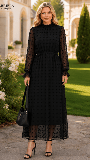 Rochie Elegantă Neagră de Ocazie Mărimi Mari 44–54 | GabrielaBoutique